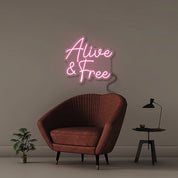Alive & Free - Neonific - LED Neon Signs - 50 CM - Light Pink