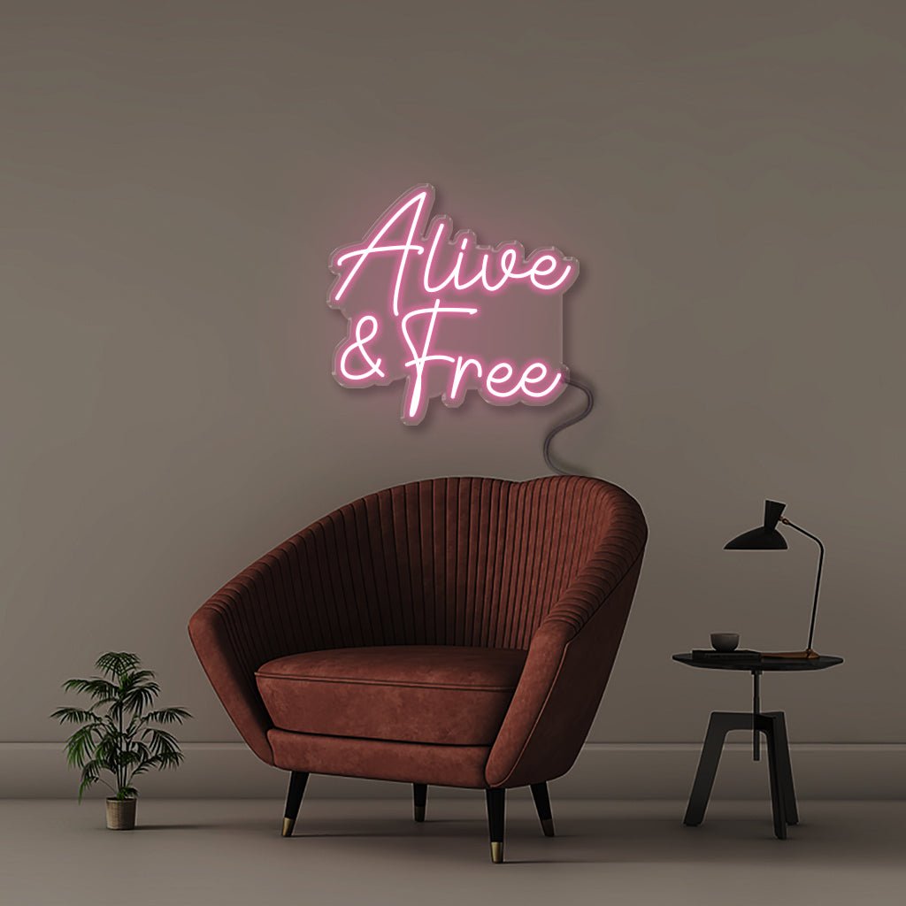 Alive & Free - Neonific - LED Neon Signs - 50 CM - Light Pink