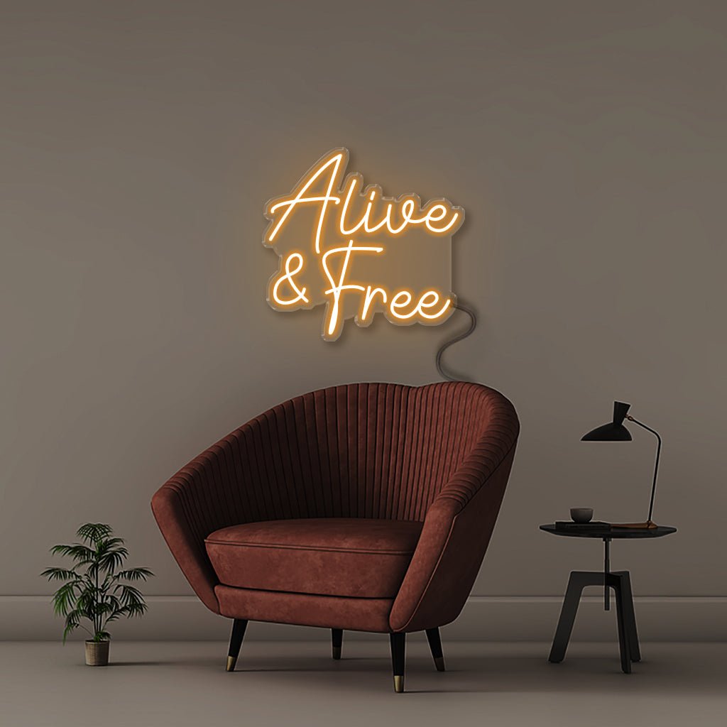 Alive & Free - Neonific - LED Neon Signs - 50 CM - Orange