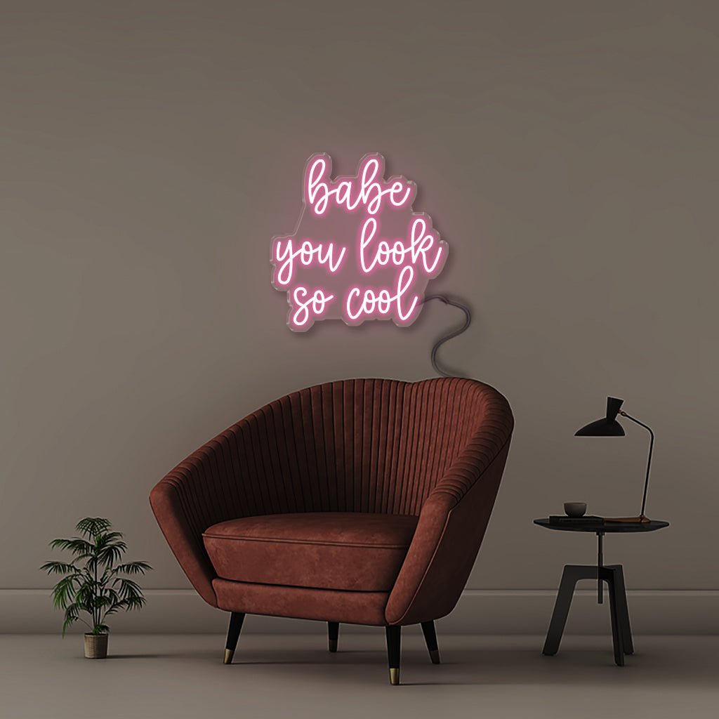 Babe You Look so Cool - Neonific - LED Neon Signs - 50 CM - Light Pink