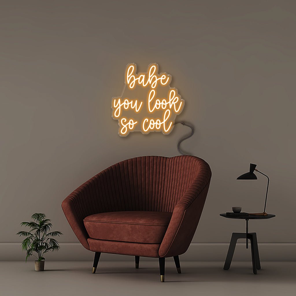 Babe You Look so Cool - Neonific - LED Neon Signs - 50 CM - Orange