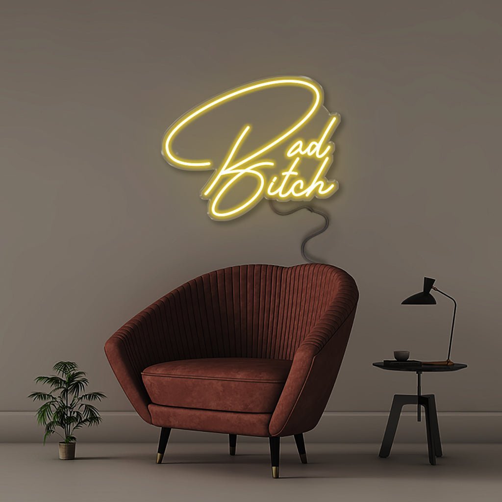 Bad Bitch - Neonific - LED Neon Signs - 50 CM - Yellow