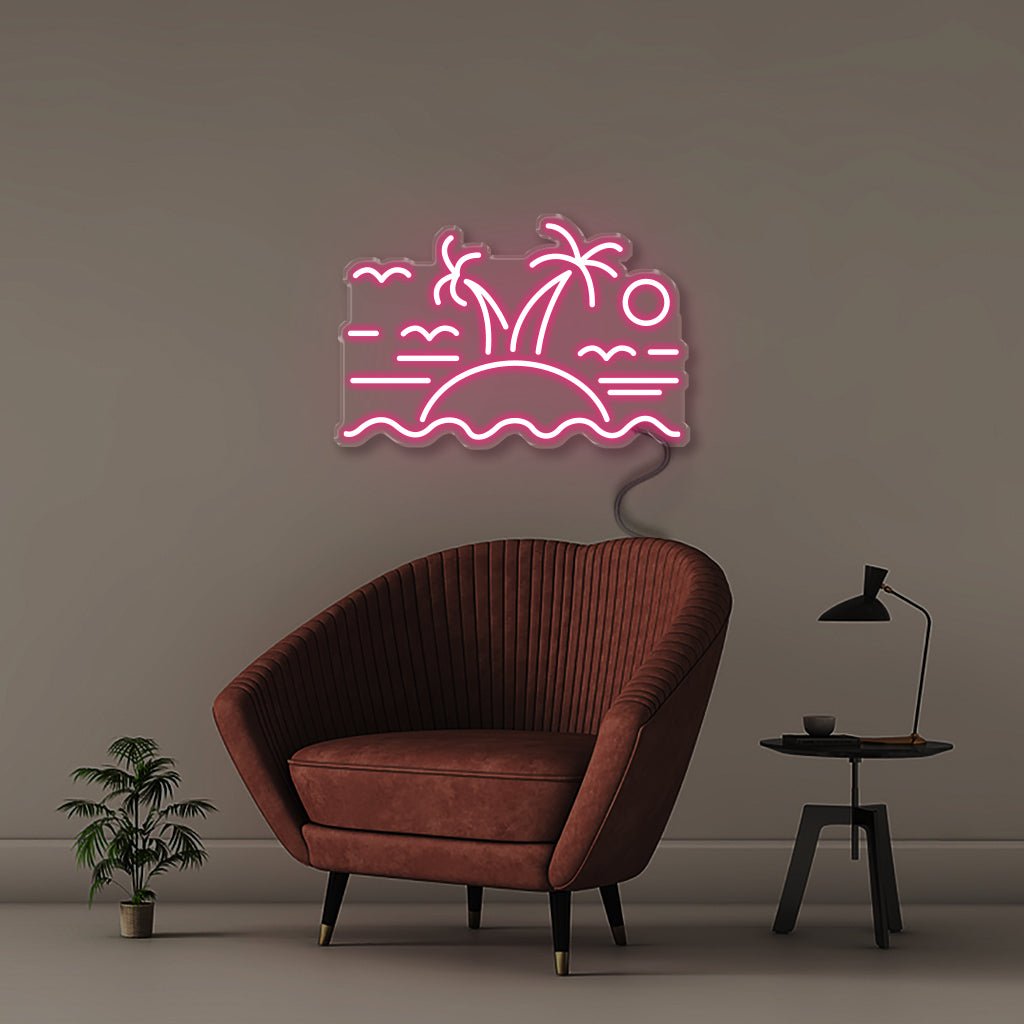 Beach and Waves - Neonific - LED Neon Signs - 50 CM - Pink