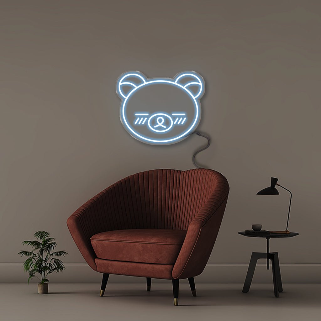 Bear Face - Neonific - LED Neon Signs - 50 CM - Light Blue