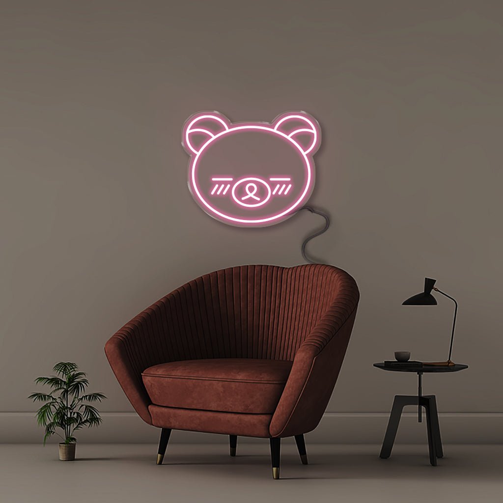 Bear Face - Neonific - LED Neon Signs - 50 CM - Light Pink