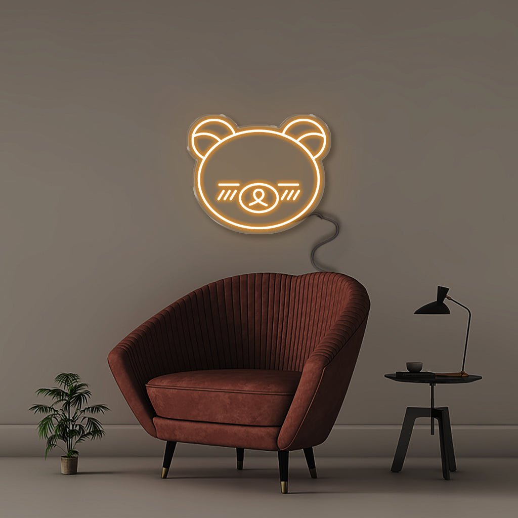 Bear Face - Neonific - LED Neon Signs - 50 CM - Orange