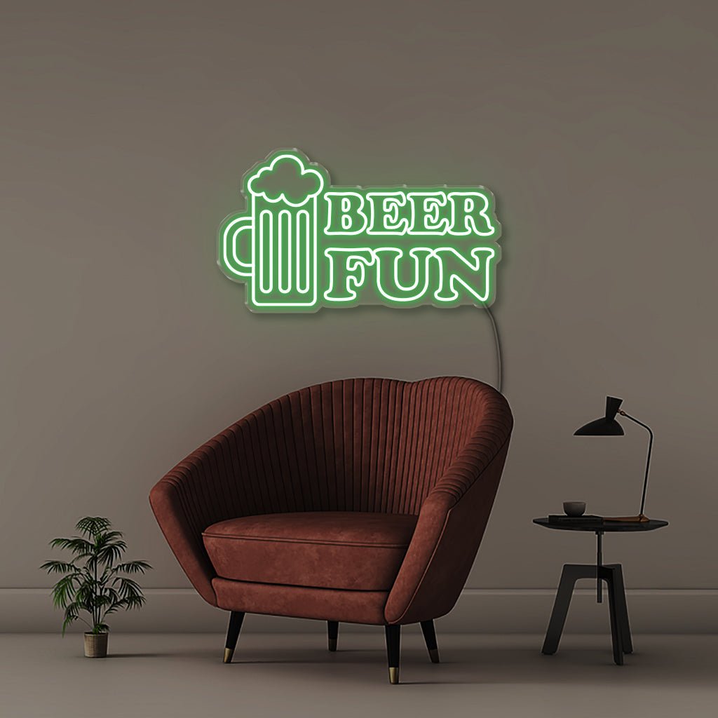 Beer Fun - Neonific - LED Neon Signs - 75 CM - Green