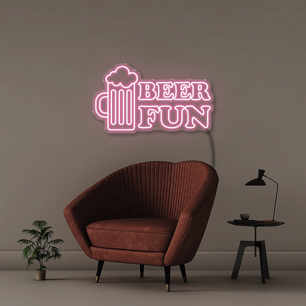 Beer Fun - Neonific - LED Neon Signs - 75 CM - Light Pink