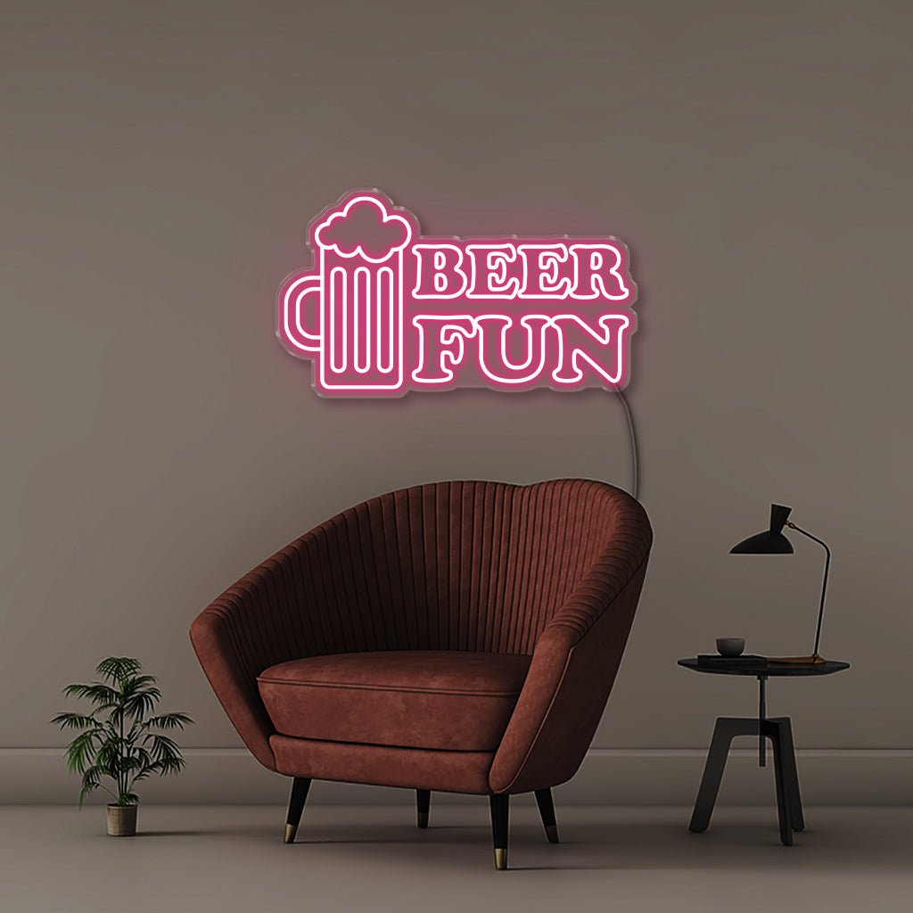 Beer Fun - Neonific - LED Neon Signs - 75 CM - Pink