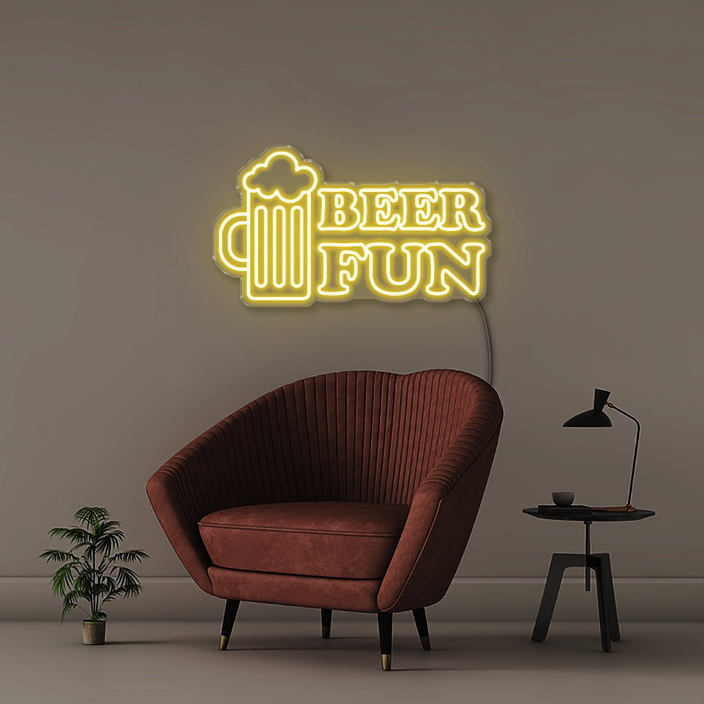 Beer Fun - Neonific - LED Neon Signs - 75 CM - Yellow