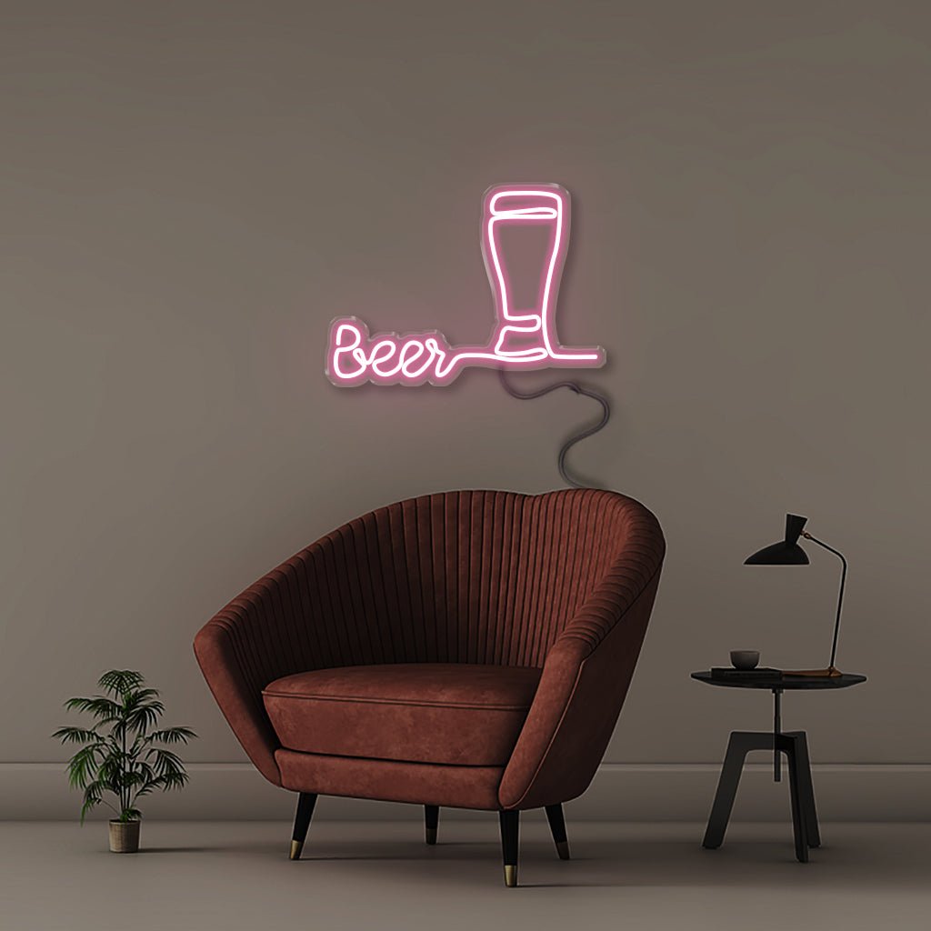Beer - Neonific - LED Neon Signs - 50 CM - Light Pink