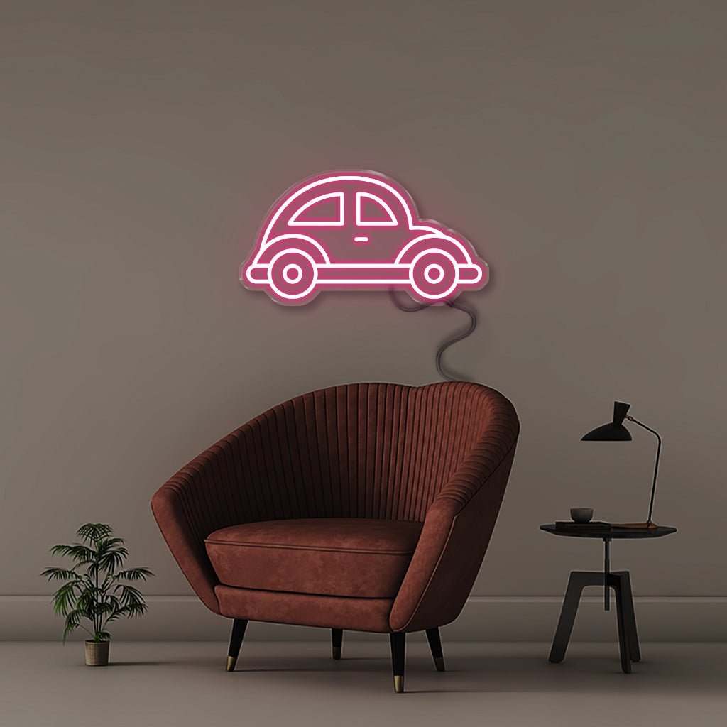 Beetle Car - Neonific - LED Neon Signs - 50 CM - Pink