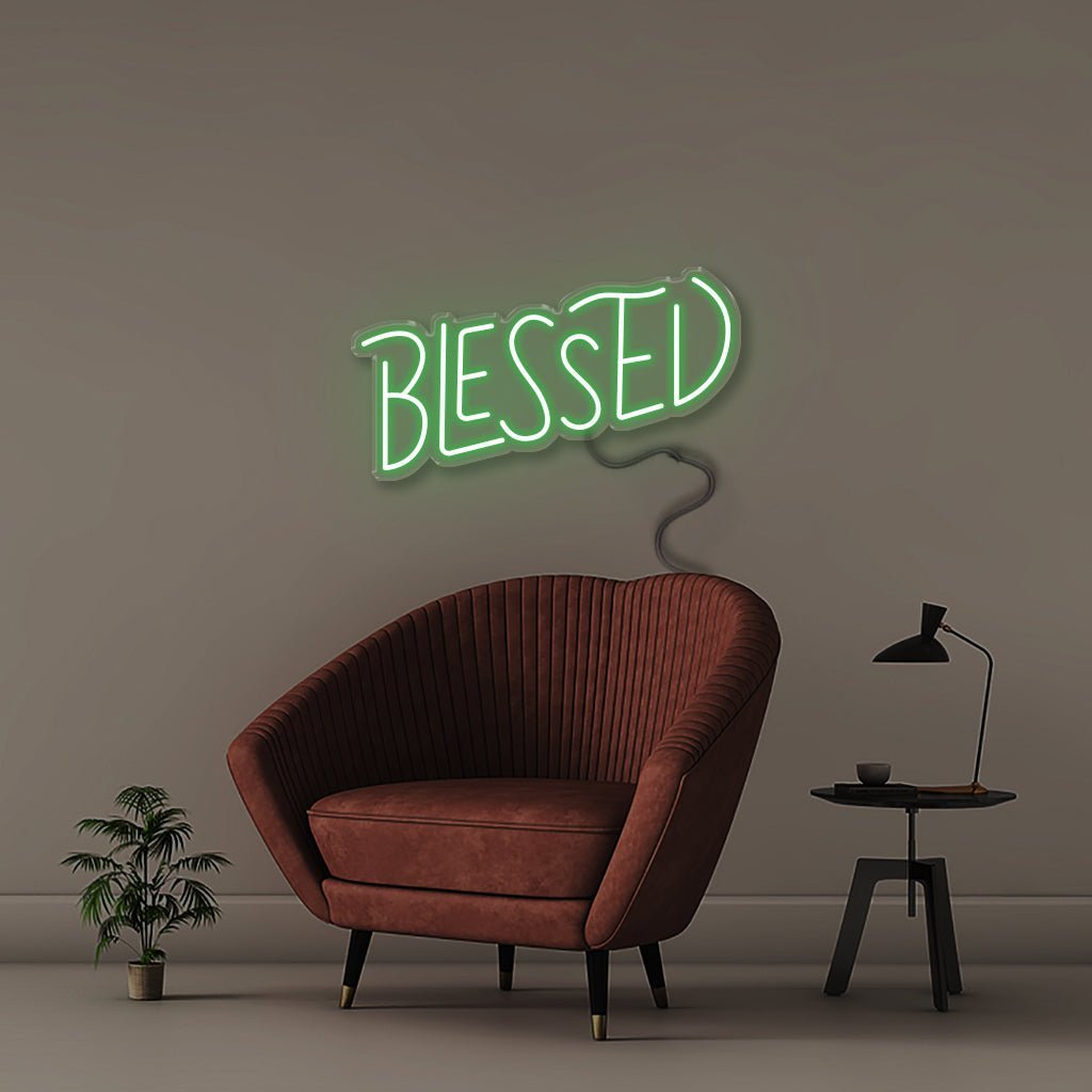 Blessed 2 - Neonific - LED Neon Signs - 50 CM - Green