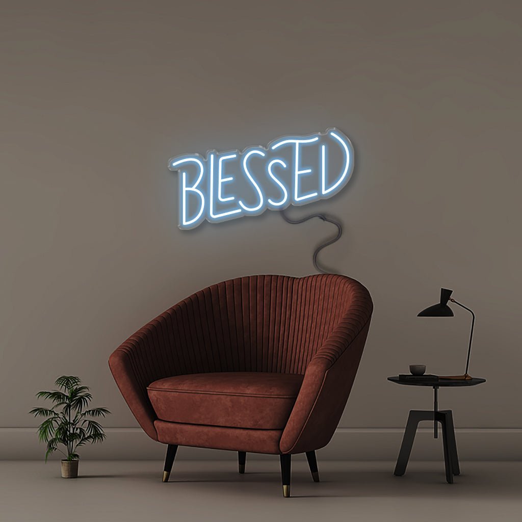 Blessed 2 - Neonific - LED Neon Signs - 50 CM - Light Blue