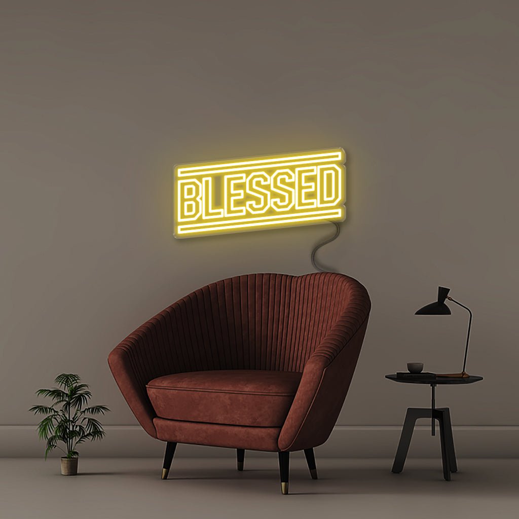 Blessed - Neonific - LED Neon Signs - 50 CM - Yellow