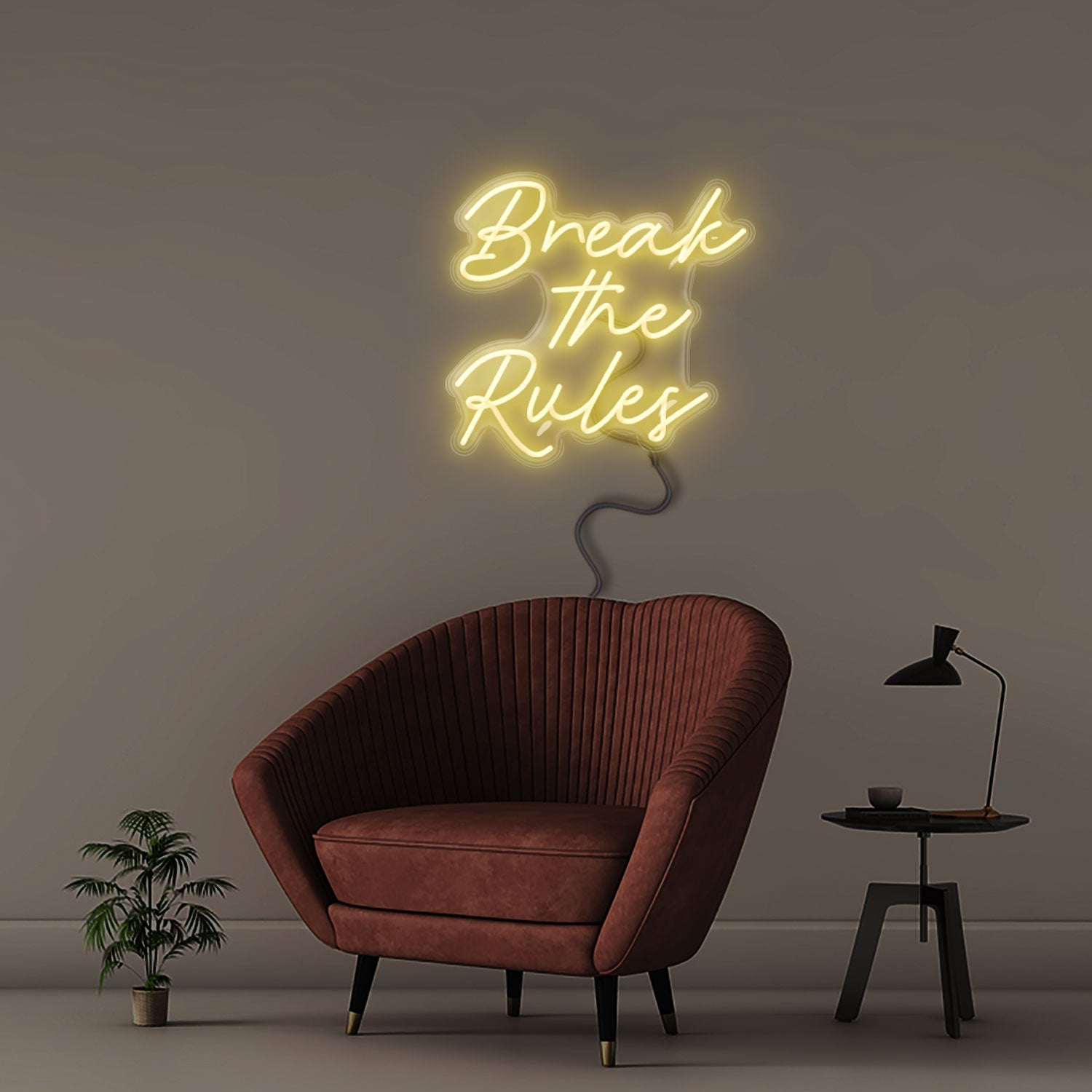 Break The Rules - Neonific - LED Neon Signs - 60cm - White