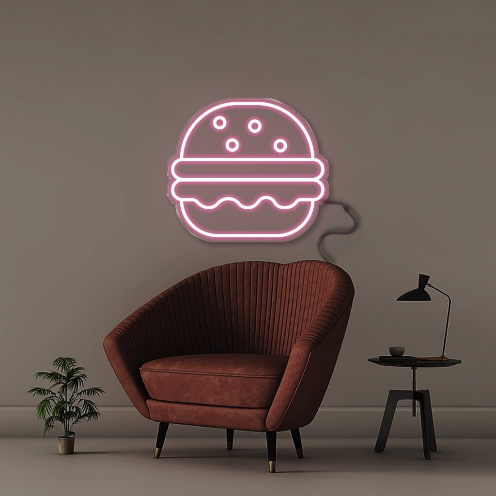 Burger - Neonific - LED Neon Signs - 50 CM - Light Pink