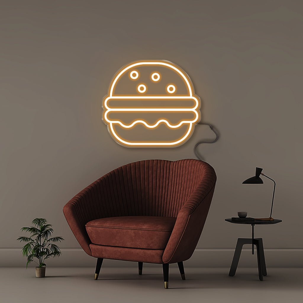 Burger - Neonific - LED Neon Signs - 50 CM - Orange