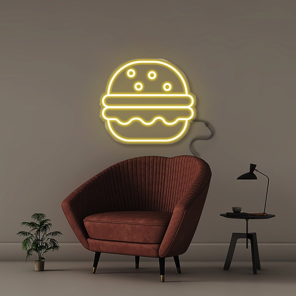 Burger - Neonific - LED Neon Signs - 50 CM - Yellow