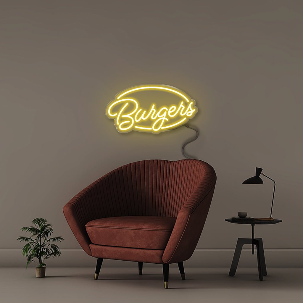 Burgers - Neonific - LED Neon Signs - 50 CM - Yellow