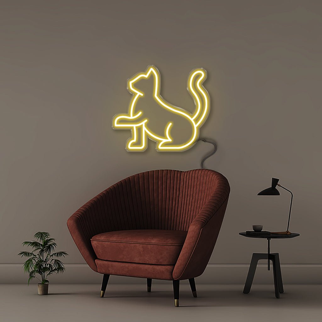 Cat - Neonific - LED Neon Signs - 50 CM - Yellow