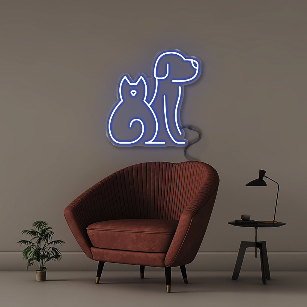 Cat Dog - Neonific - LED Neon Signs - 50 CM - Blue