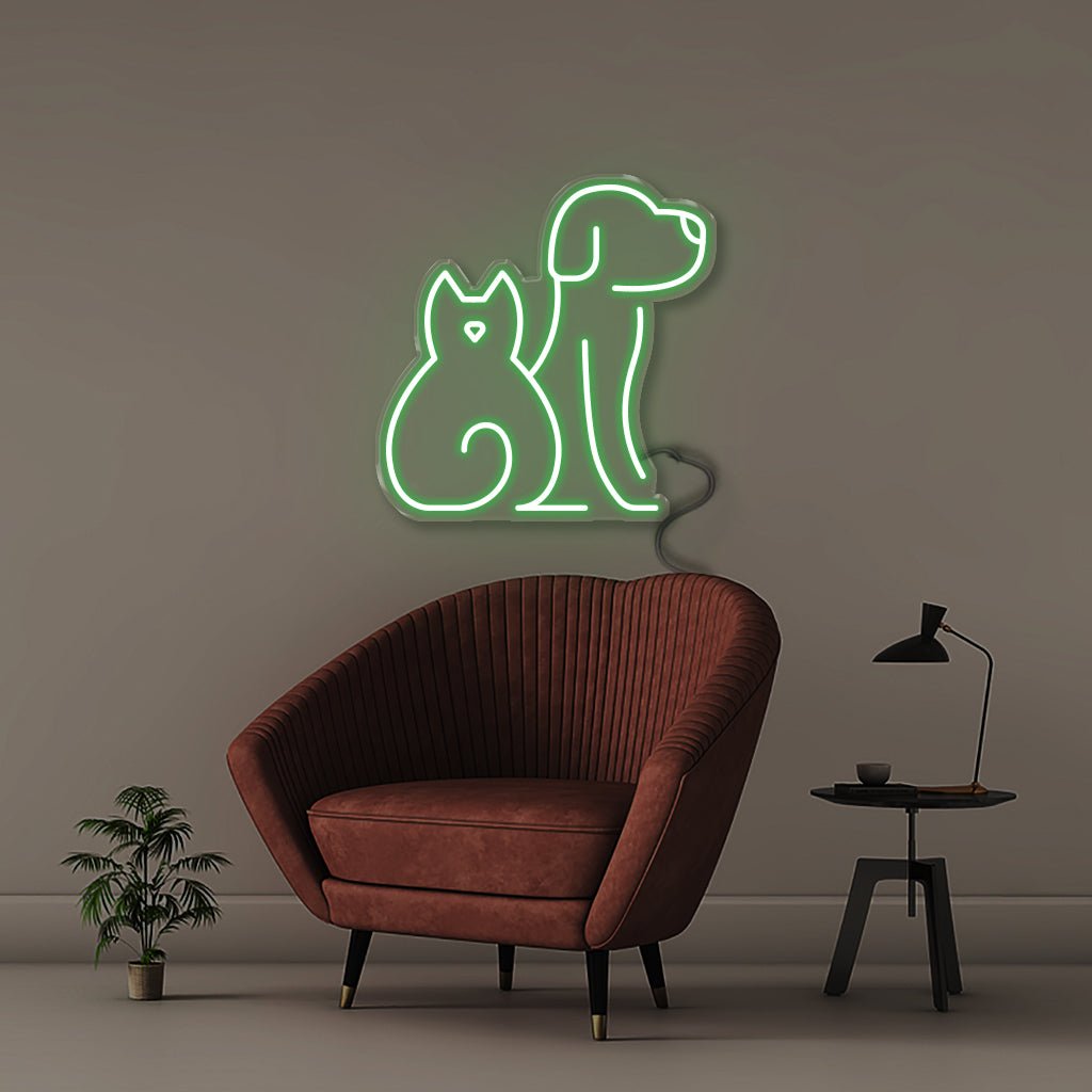 Cat Dog - Neonific - LED Neon Signs - 50 CM - Green