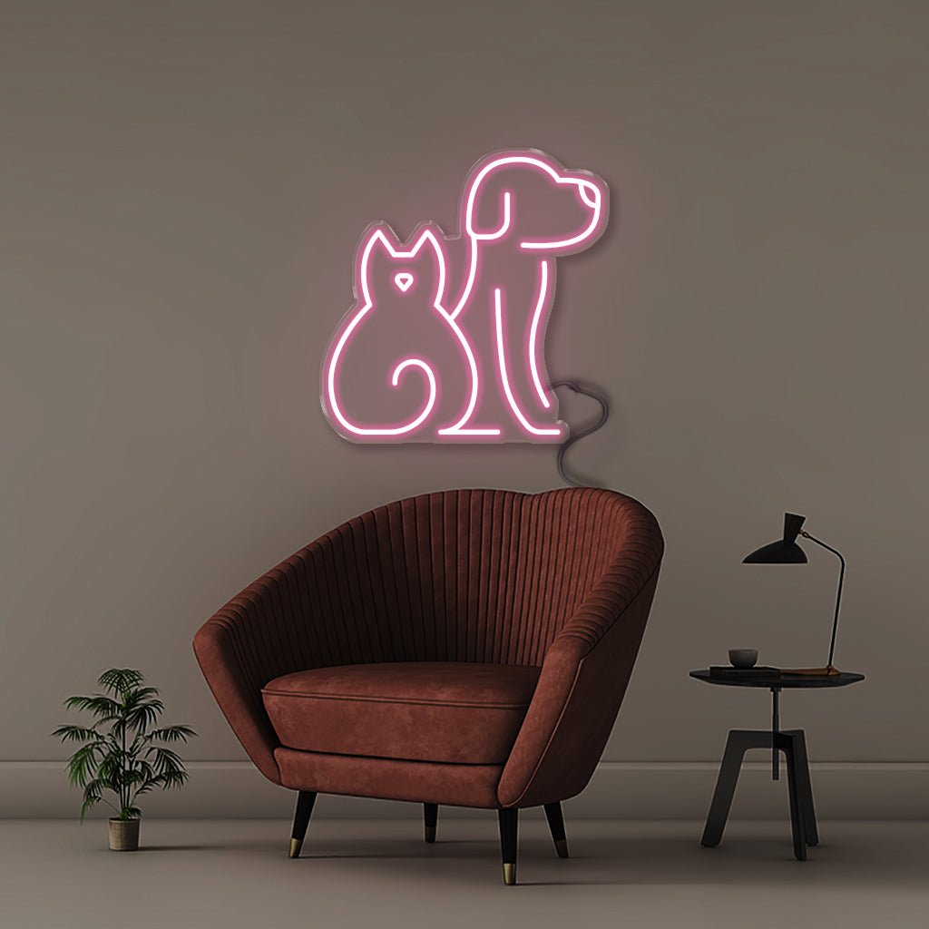 Cat Dog - Neonific - LED Neon Signs - 50 CM - Light Pink