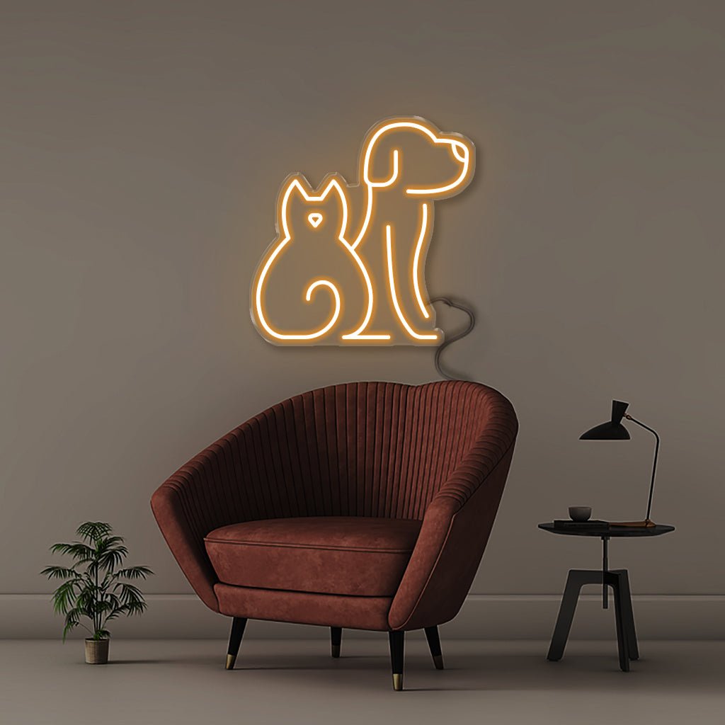 Cat Dog - Neonific - LED Neon Signs - 50 CM - Orange