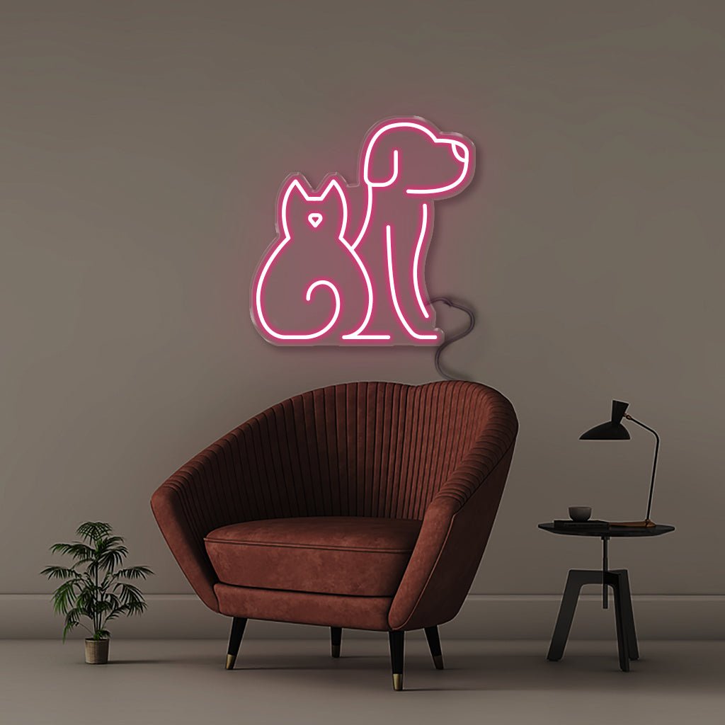Cat Dog - Neonific - LED Neon Signs - 50 CM - Pink