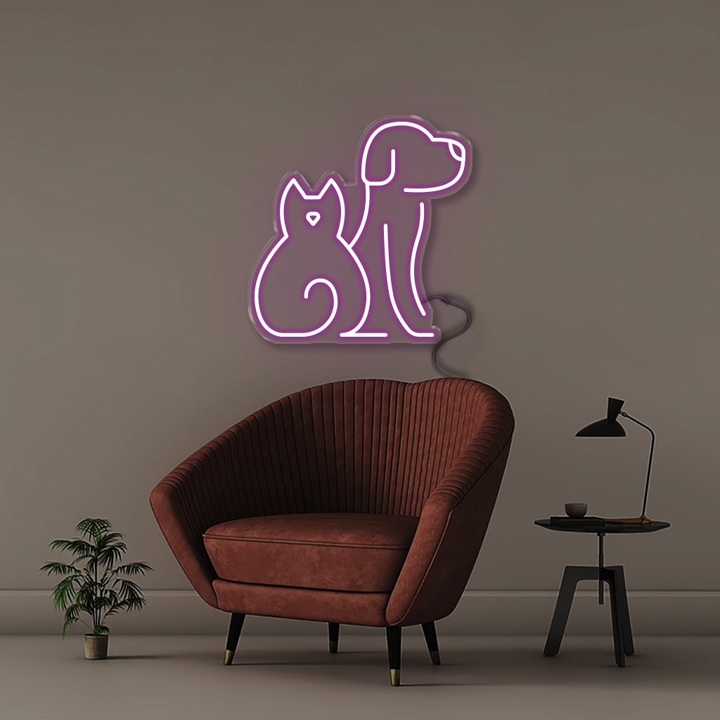 Cat Dog - Neonific - LED Neon Signs - 50 CM - Purple