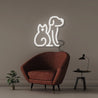 Cat Dog - Neonific - LED Neon Signs - 50 CM - White