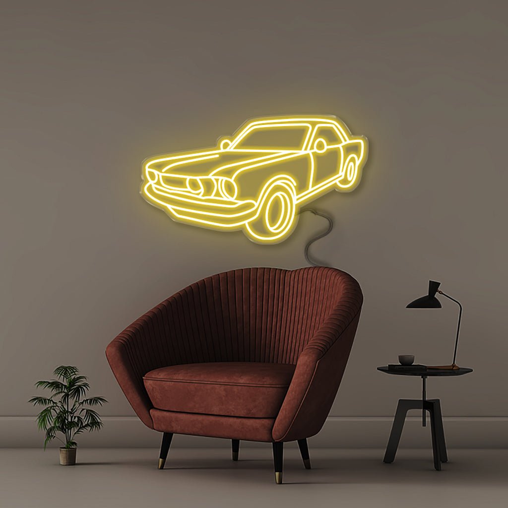 Classic Car - Neonific - LED Neon Signs - 100 CM - Yellow