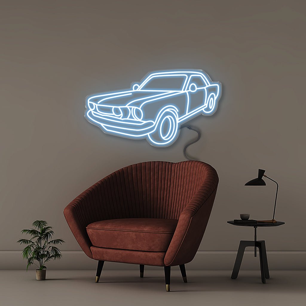 Classic Car - Neonific - LED Neon Signs - 100 CM - Light Blue