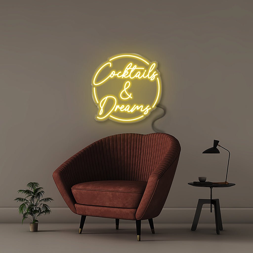 Cocktails & Drinks - Neonific - LED Neon Signs - 50 CM - Yellow