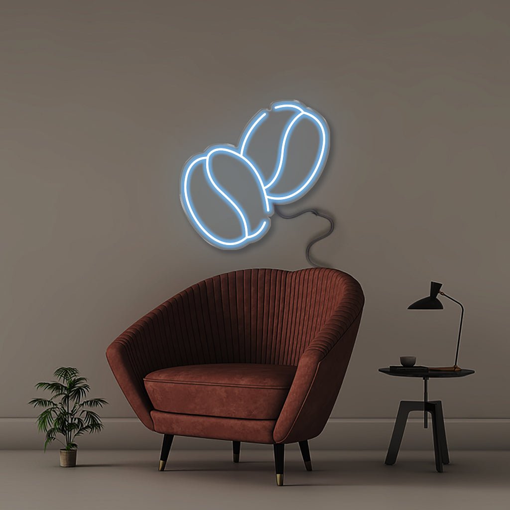 Coffee Bean - Neonific - LED Neon Signs - 50 CM - Light Blue