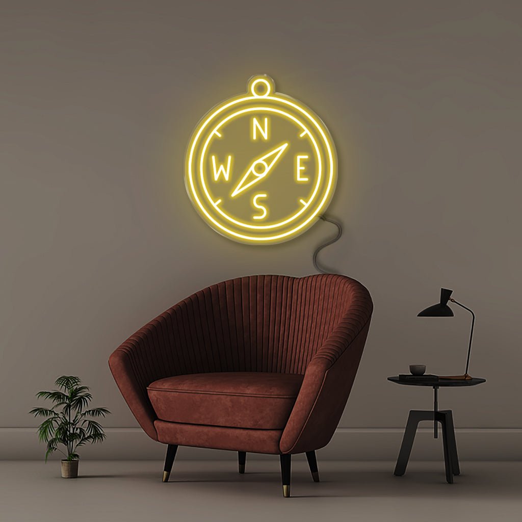 Compass - Neonific - LED Neon Signs - 50 CM - Yellow