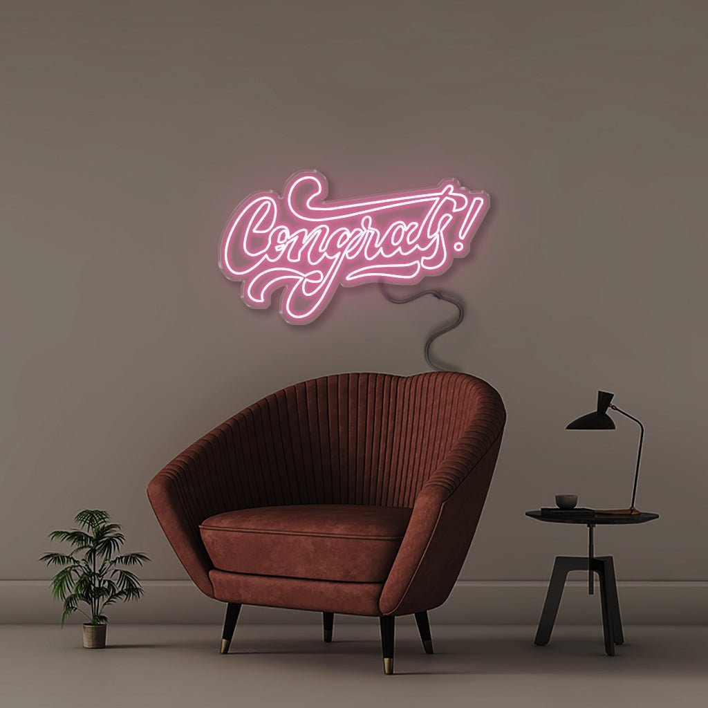 Congrats - Neonific - LED Neon Signs - 100 CM - Light Pink
