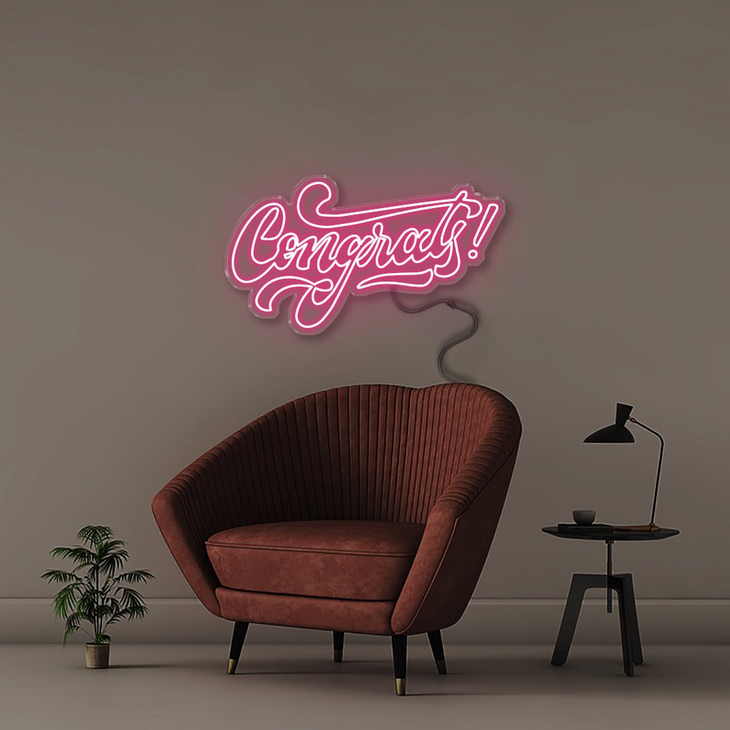 Congrats - Neonific - LED Neon Signs - 100 CM - Pink