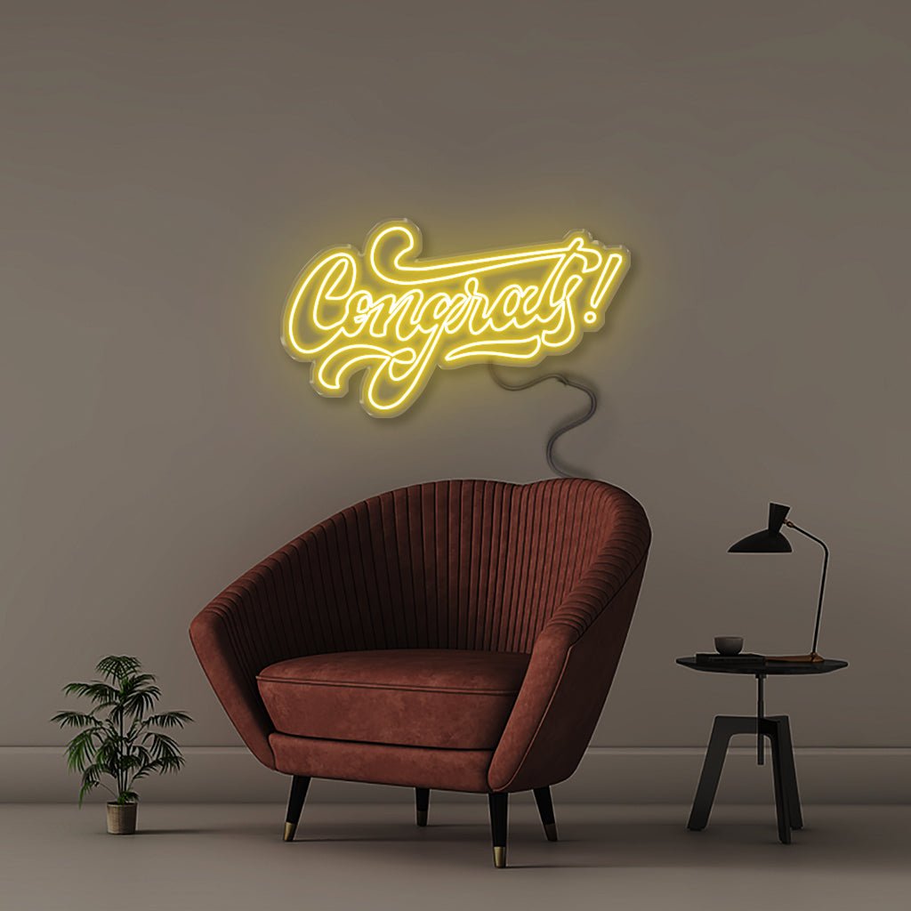 Congrats - Neonific - LED Neon Signs - 100 CM - Yellow