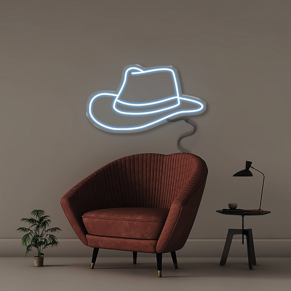 Cowboy Hat - Neonific - LED Neon Signs - 50 CM - Light Blue