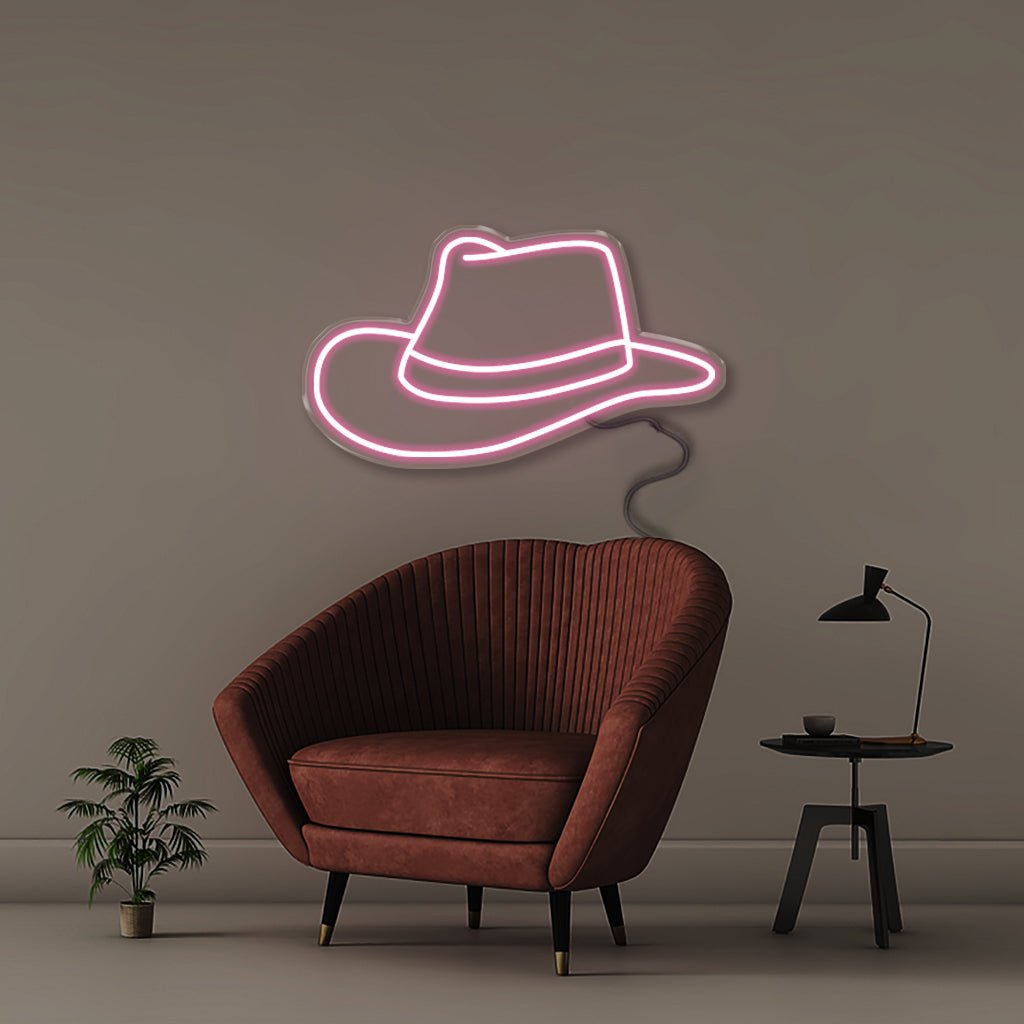 Cowboy Hat - Neonific - LED Neon Signs - 50 CM - Light Pink