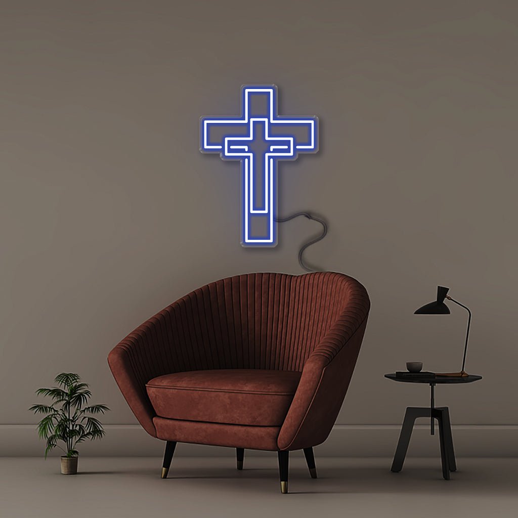 Cross - Neonific - LED Neon Signs - 50 CM - Blue