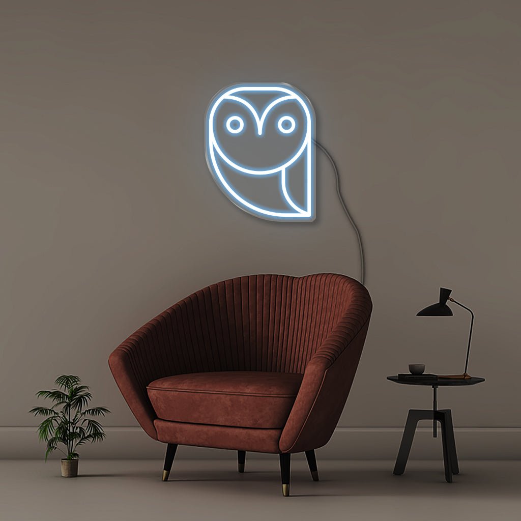 Cute Owl - Neonific - LED Neon Signs - 50 CM - Light Blue