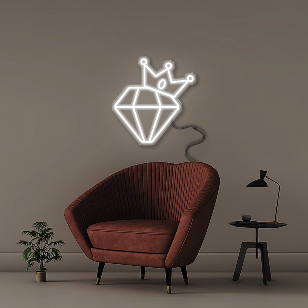 Diamond King - Neonific - LED Neon Signs - 50 CM - White