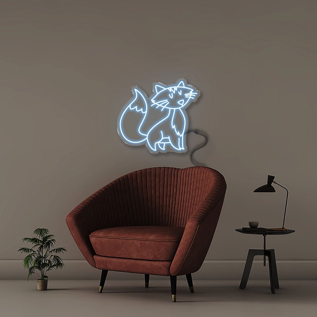 Doodle Cat - Neonific - LED Neon Signs - 50 CM - Light Blue