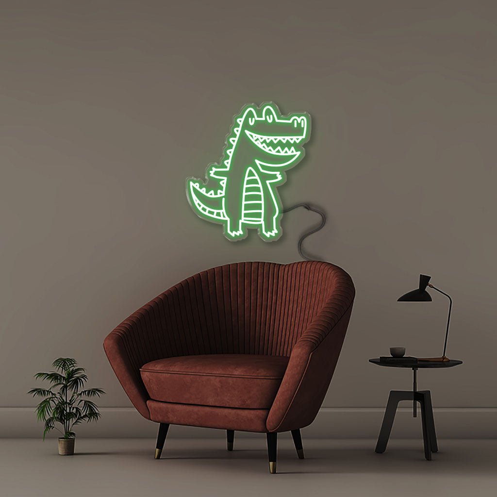 Doodle Crocodile - Neonific - LED Neon Signs - 50 CM - Green