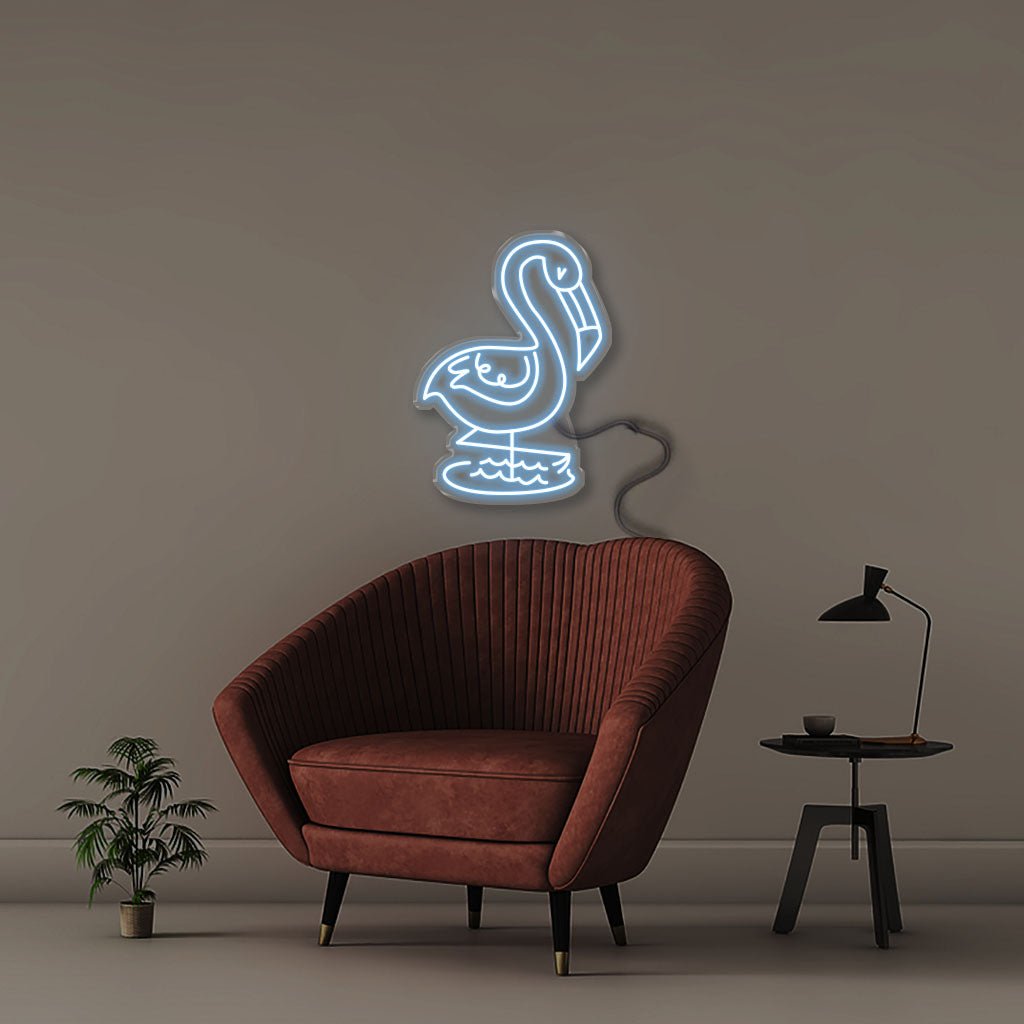 Doodle Flamingo - Neonific - LED Neon Signs - 50 CM - Light Blue