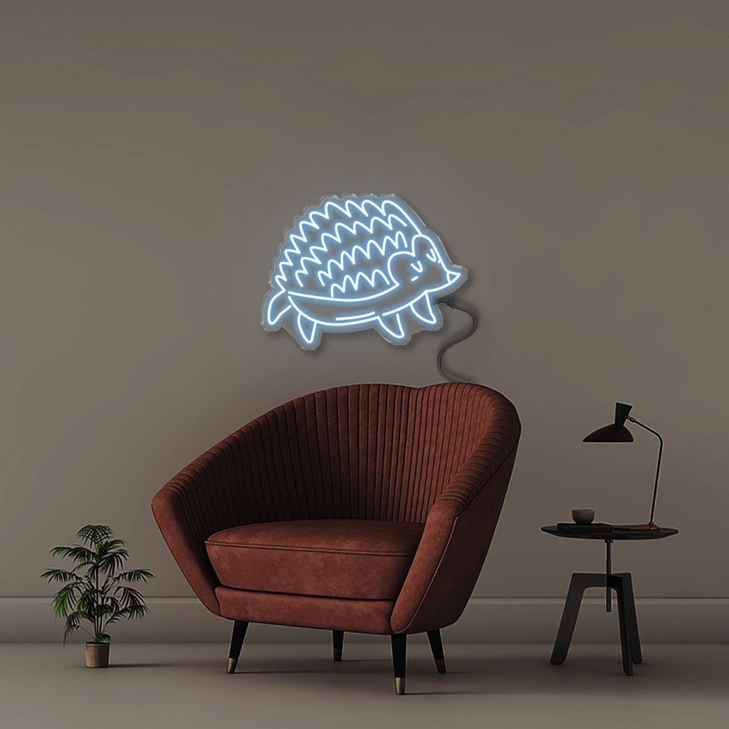 Doodle Hedgehog - Neonific - LED Neon Signs - 50 CM - Light Blue