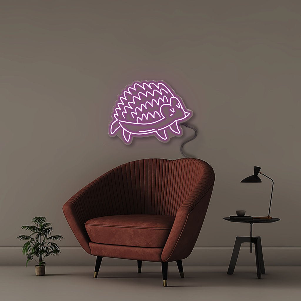 Doodle Hedgehog - Neonific - LED Neon Signs - 50 CM - Purple